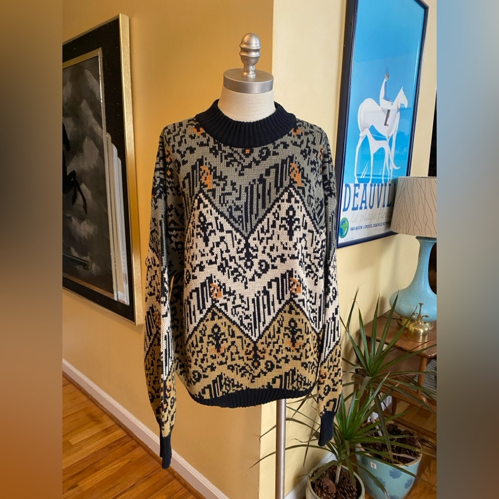 vintage 80’s bold pattern sweater